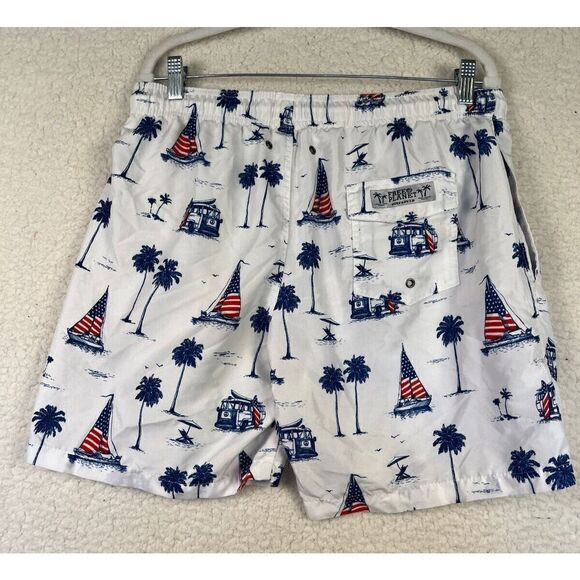Free Planet Mens Swim Trunks Surfer Bro Swimwear Patriotic Nautical Sailboat LG - Picture 2 of 6